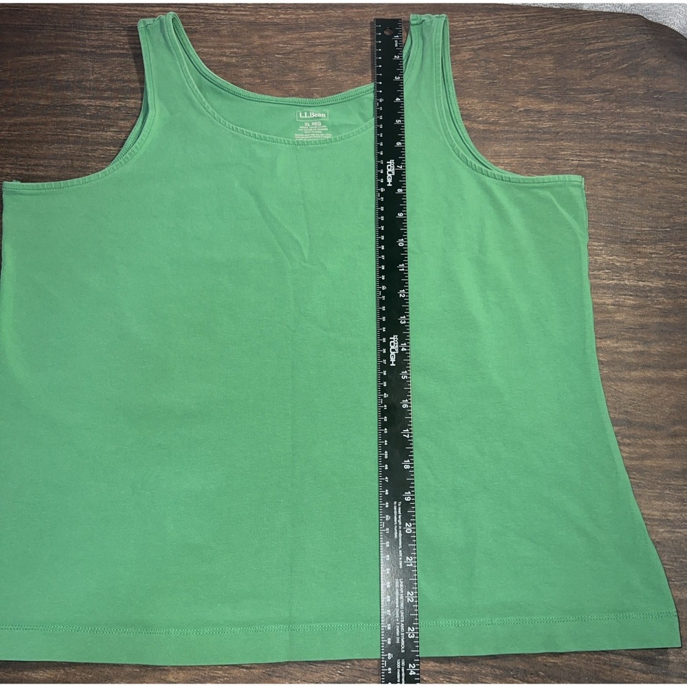 LL Bean Women's Cotton Stretch Sleeveless Tank Top Green Size XL - Picture 4 of 6